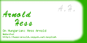arnold hess business card
